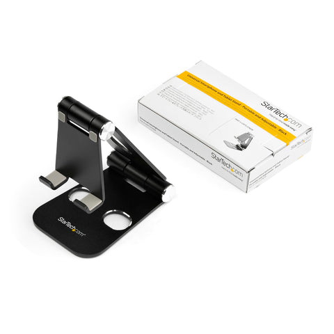 Soporte De Escritorio Para Celular Y Tablet - Multi Angulo - Plegable - Portatil - En Aluminio Y De Color Negro (Usptlstndb) - Startech.Com Modelo Usptlstndb