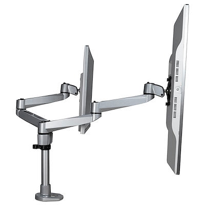 Soporte De Escritorio Premium Para 2 Monitores De Hasta 30 Soporte Vesa De Altura Ajustable - Montaje Mordaja, Ojal En Escritorio - Plata - Startech.Com Modelo Armdualps