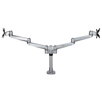 Soporte De Escritorio Premium Para 2 Monitores De Hasta 30 Soporte Vesa De Altura Ajustable - Montaje Mordaja, Ojal En Escritorio - Plata - Startech.Com Modelo Armdualps