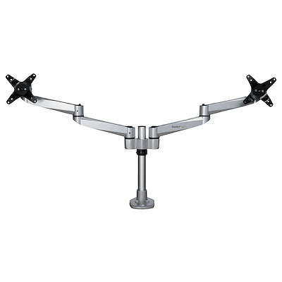 Soporte De Escritorio Premium Para 2 Monitores De Hasta 30 Soporte Vesa De Altura Ajustable - Montaje Mordaja, Ojal En Escritorio - Plata - Startech.Com Modelo Armdualps