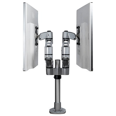 Soporte De Escritorio Premium Para 2 Monitores De Hasta 30 Soporte Vesa De Altura Ajustable - Montaje Mordaja, Ojal En Escritorio - Plata - Startech.Com Modelo Armdualps