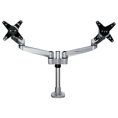 Soporte De Escritorio Premium Para 2 Monitores De Hasta 30 Soporte Vesa De Altura Ajustable - Montaje Mordaja, Ojal En Escritorio - Plata - Startech.Com Modelo Armdualps