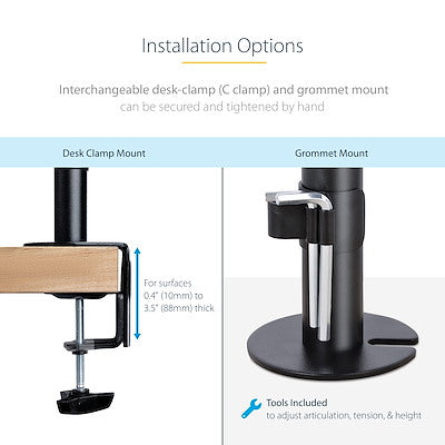 Soporte De Montaje Para Laptop - Vesa De Monitor De 34  O Bandeja Ajustable Para Laptop  - Grommet, Mordaza - Startech.Com Modelo, A-Laptop-Desk-Mount