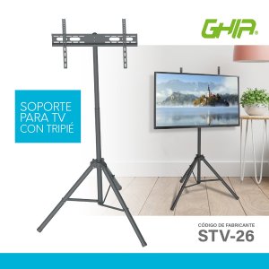 Soporte Ghia Con Tripode Para Pantalla De 32 A 70, Hasta 35kg, Altura Ajustable, Giro 180