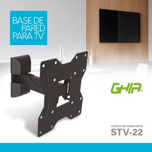 Soporte Ghia Para Pantalla Led, Lcd, 13-43 Pulgadas, 25 Kg Max, Inclinacion 5 Arriba 15 Abajo