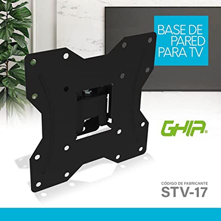 Soporte Ghia Slim Para Pantalla Led, Lcd Ghia, 14-43 Pulgadas Max, 25 Kg Max, Inclina La Pantalla 5 Hacia Abajo Y Arriba