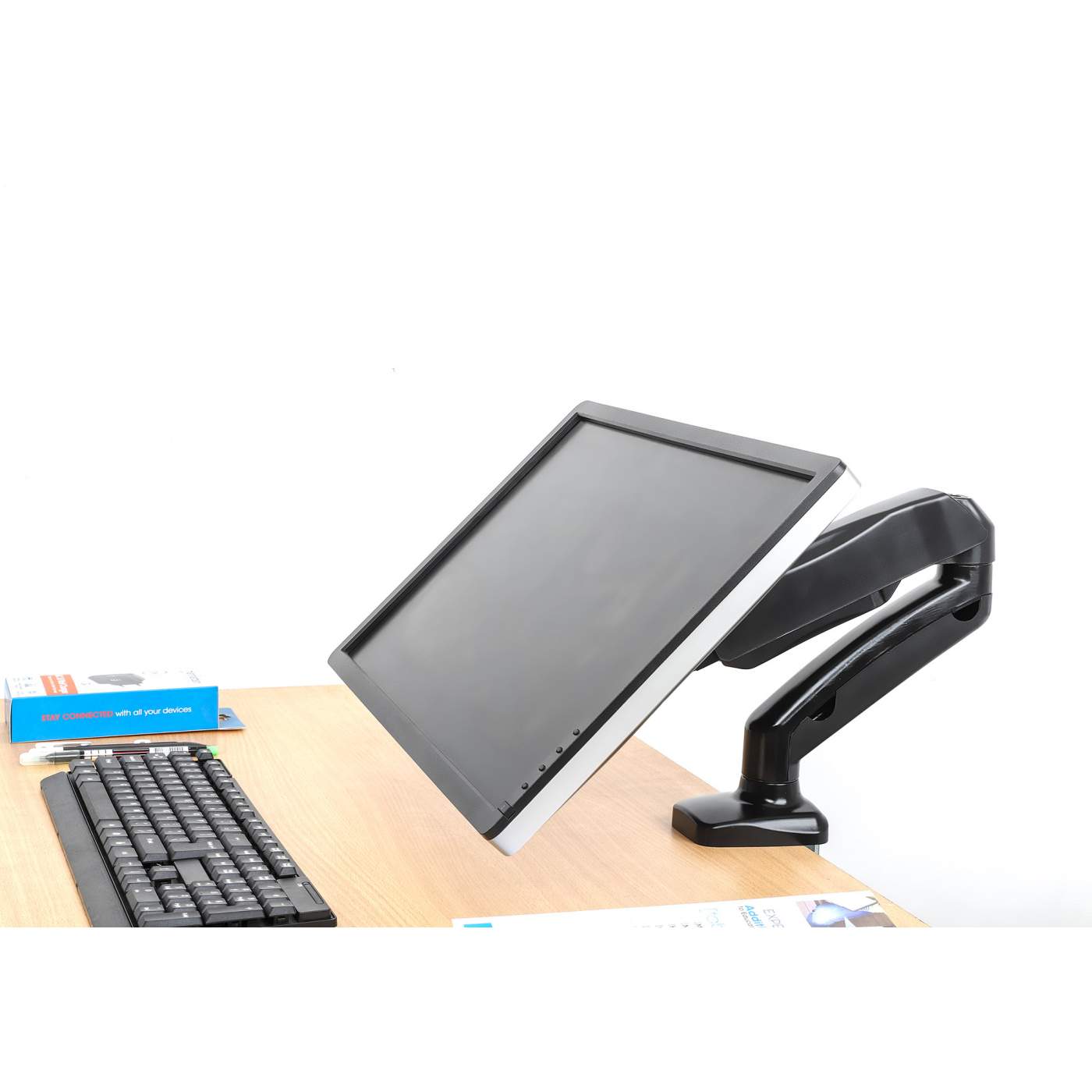 Soporte Manhattan 1 Monitor 13 A 27" Fija A Escritorio (462303) Pistón De Gas