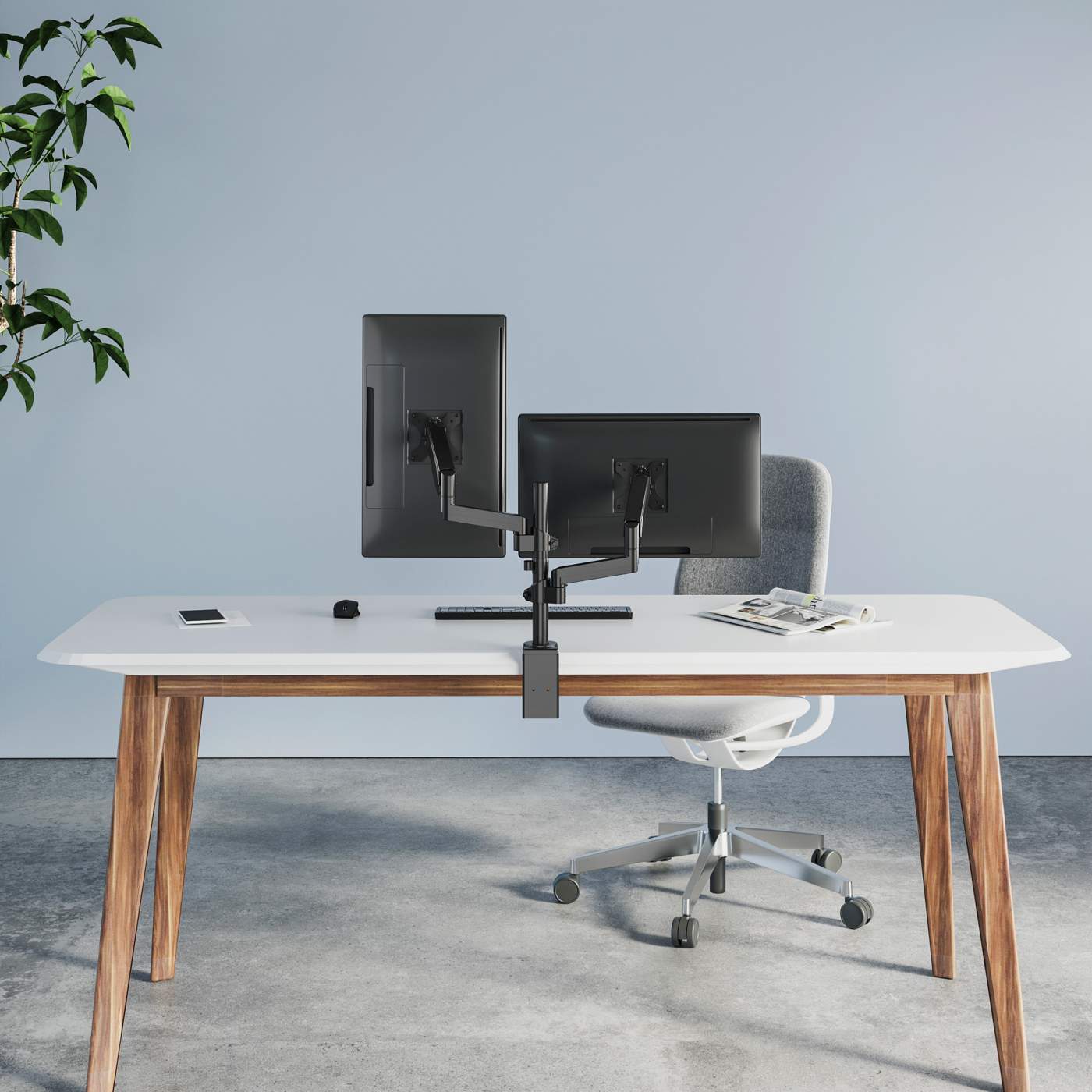 Soporte Manhattan Para 2 Monitores De 17" A 32" Para Escritorio Con Piston 461597