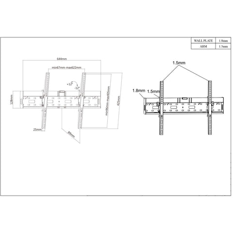 Soporte Manhattan Tv Para Pared 35kg 37a 70 Repisa Integrada 461467