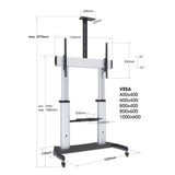 Soporte Manhattan Tv Tipo Carro 100kg, 60a100 Aluminio Repisa 461672