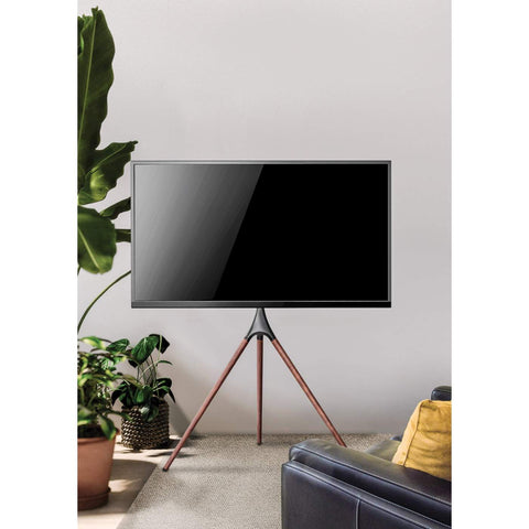 Soporte Manhattan Tv Tripode 45a 65 32kg Madera Nogal Alu Acero 461795
