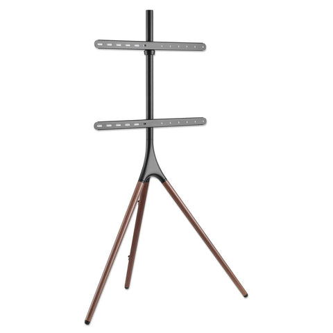 Soporte Manhattan Tv Tripode 45a 65 32kg Madera Nogal Alu Acero 461795