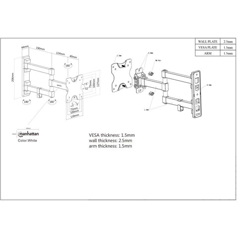 Soporte Monitor Manhattan Para Pared 1 Monitor De 13" A 27" 461382