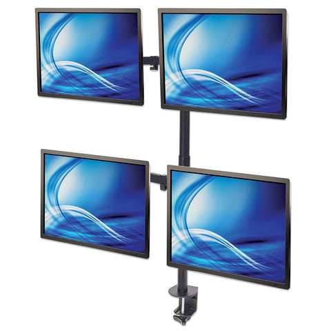 Soporte para cuatro monitores, movimiento con brazos de doble articulación