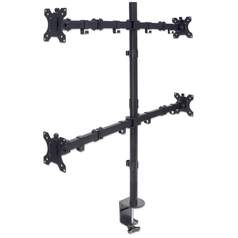 Soporte para cuatro monitores, movimiento con brazos de doble articulación