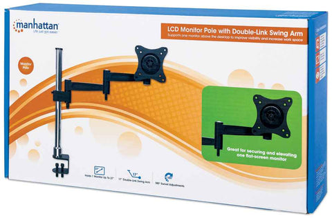Soporte para monitor, de escritorio, movimiento articulado, pantalla plana de 13" a 27" máximo 15 kg