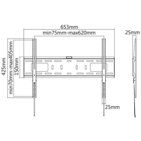 Soporte Para Tv Con Montaje En Pared Manhattan De 37" A 70" 50kg Ultra Delgado 461986