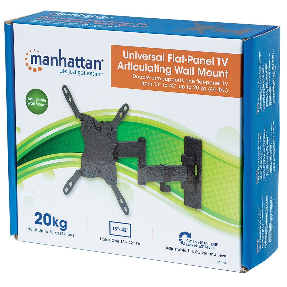 Soporte para TV, de pared, movimiento articulado, pantallas planas de 13" a 43" de máximo 20 kg