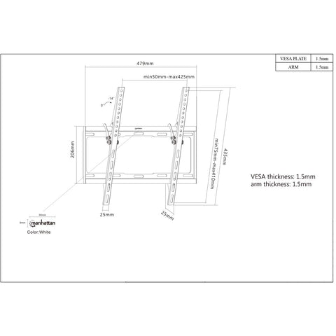 Soporte para TV, de pared, pantallas planas de 32" a 55" de máximo 35 kg