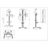 Soporte para TV tipo carro para uso multimedia hasta 50KG de 37" A 70"  90 GRADOS 461245