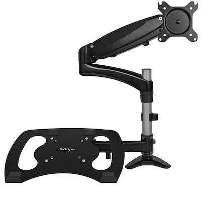 Soporte Para Un Monitor - Brazo Para Monitor Y Base Para Laptop Con Ajuste De Altura De Un Toque - Con Soporte Vesa Para Pantallas De 27 Negro - Startech.Com Modelo, Armunonb
