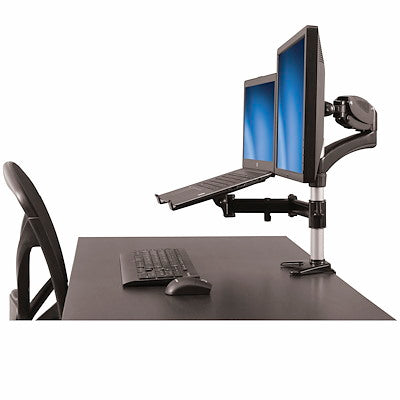 Soporte Para Un Monitor - Brazo Para Monitor Y Base Para Laptop Con Ajuste De Altura De Un Toque - Con Soporte Vesa Para Pantallas De 27 Negro - Startech.Com Modelo, Armunonb