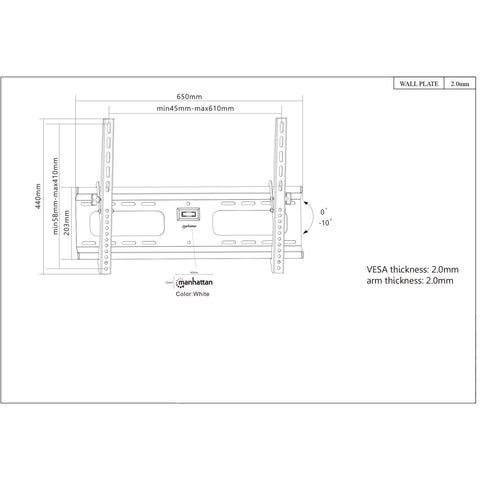 Soporte Tv Manhattan Para Pared 75kg 37 A 70 424752
