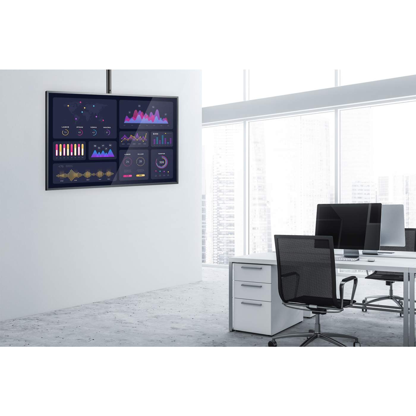 Soporte Tv Manhattan Para Techo Inclinación Ajustable 462204
