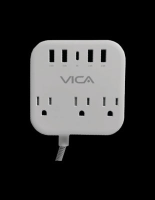 Supresor De Picos Vica Con 3 Tomas, 4 Puertos Usb-A Y 1 Puerto Usb-C (Sup Usb 7p)