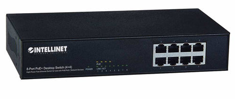 Switch 8 Puertos 4poe, 4 Std Para Escritorio 10/100 Mbps Intellinet 560757
