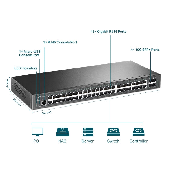 Switch Admin Jetstream 48 Ptos Gb L2+ 410Ge Sfp+/Tl-Sg3452X Tp-Link