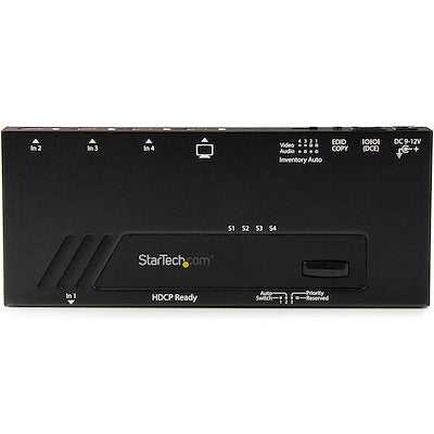 Switch Conmutador Automático Hdmi De 4 Puertos - Selección Rápida 4k Con Detección Automática Y Control Serial - Startech.Com Modelo Vs421hd4ka