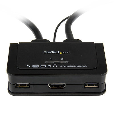 Switch Conmutador Kvm De 2 Puertos Hdmi® Usb Audio Mini Jack Con Cables Integrados Sin Alimentacion Externa - 1080p - Startech.Com Modelo, Sv211hdua
