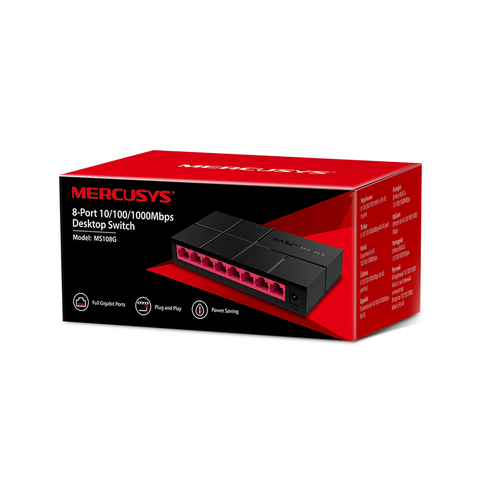 Switch De Escritorio 8 Puertos Gb 10, 100, 1000mbps - Ms108g