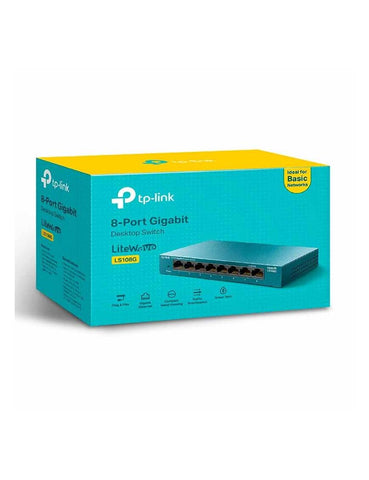 Switch De Escritorio Tp-Link, 8 Puertos Gigabyte, Acero, Plug&Play, Ls108g