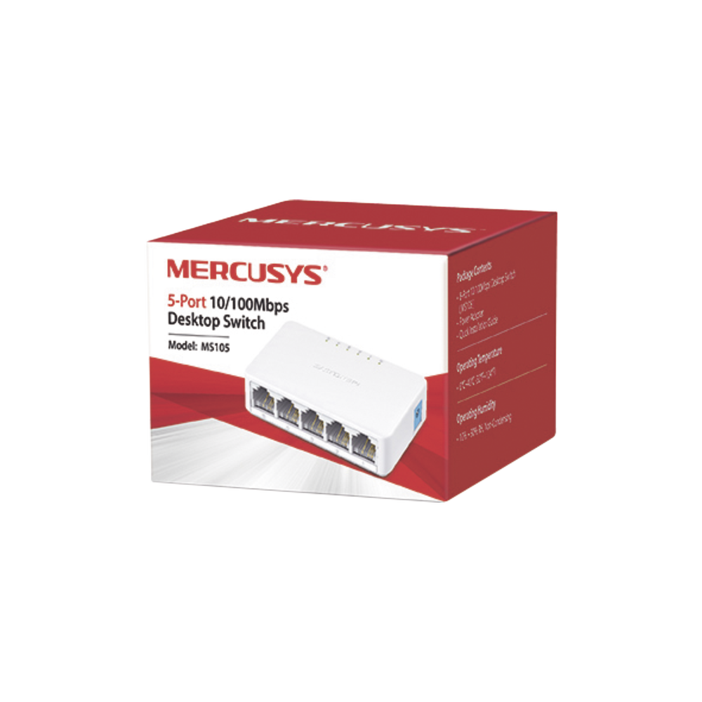 Switch Escritorio Mercusys, 5 Puertos Fast, Plug&Play - Ms105