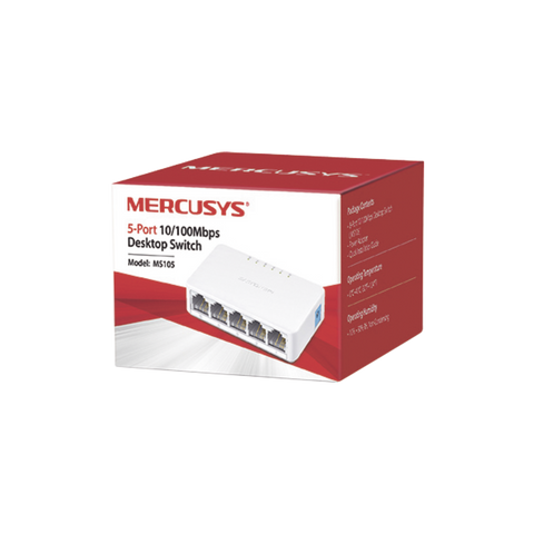 Switch Escritorio Mercusys, 5 Puertos Fast, Plug&Play - Ms105