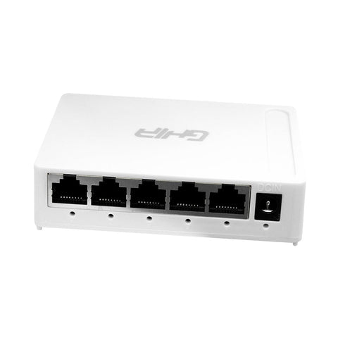 Switch Ghia 5 Puertos Rj45 10, 100, 1000 Mbps No Administrable Auto Mdi, Mdix Half Full Duplex, Gigabit