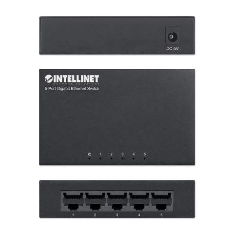 Switch Gigabit Intellinet 5 Puertos Metal Escritorio 530378