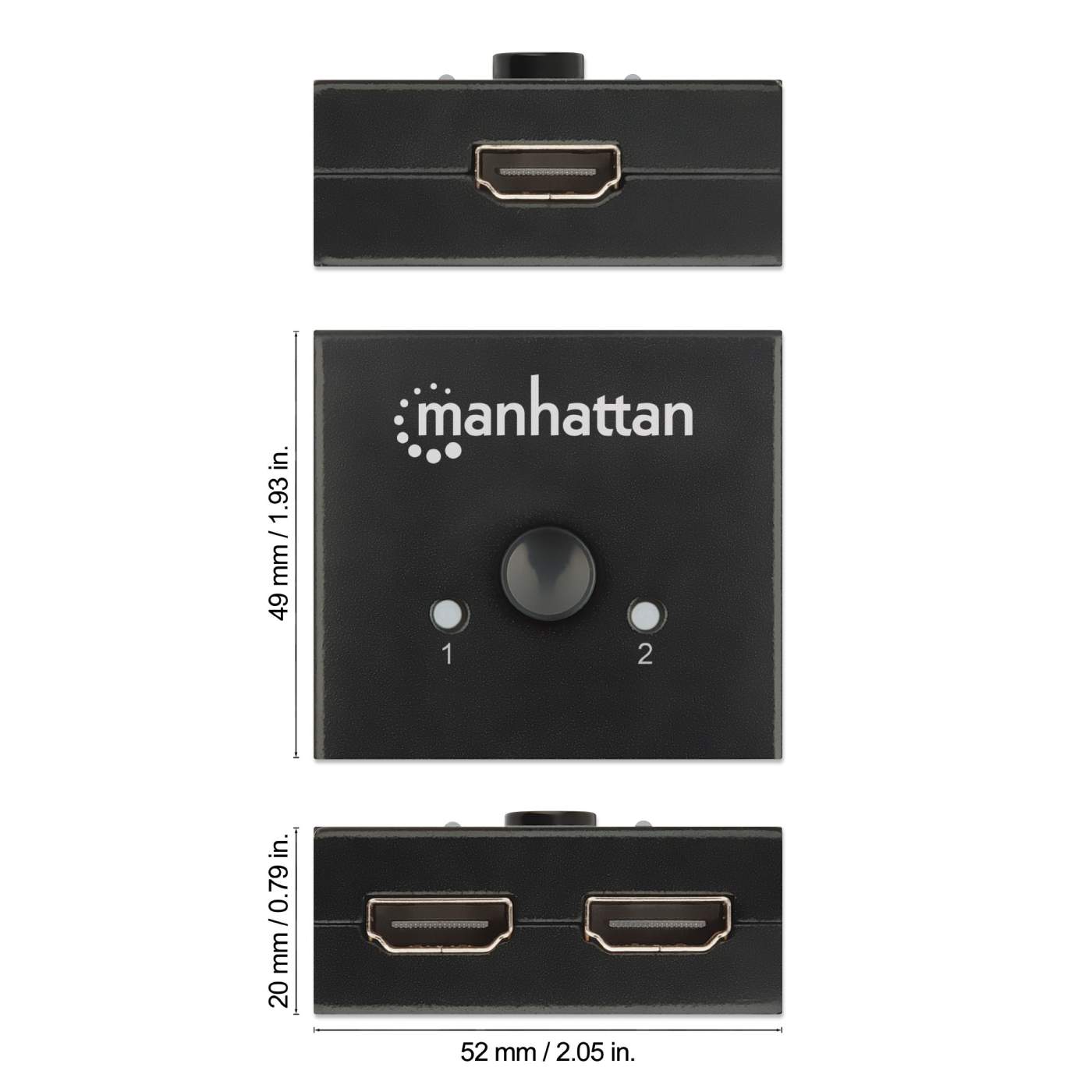 Switch Hdmi 4k@60hz Bidereccional 2:1 Manhattan 207850