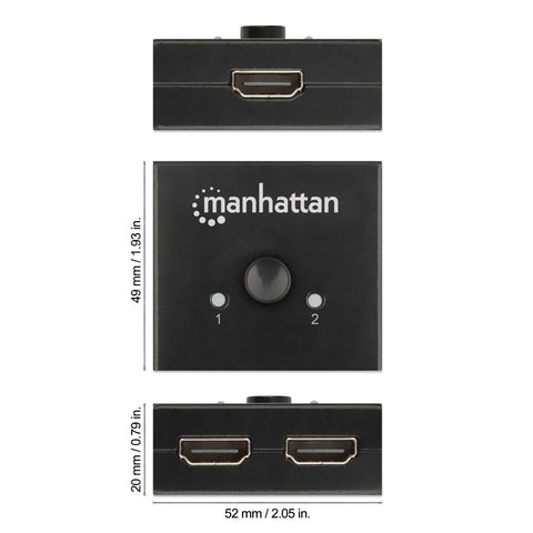 Switch Hdmi 4k@60hz Bidereccional 2:1 Manhattan 207850