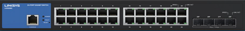 Switch Linksys 24-Ptos Administrado Gigabit 4 Puertos 10g Sfp+ (Lgs328c)