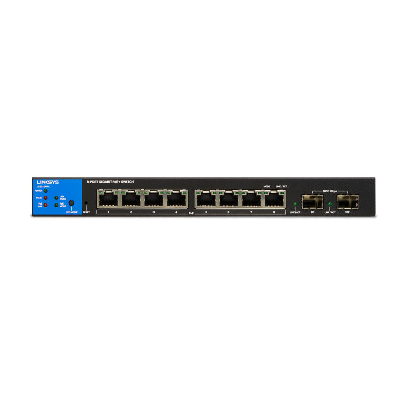 Switch Linksys 8-Puertos Administrado Gigabit 2 Puertos 1g Sfp+ (Lgs310c)
