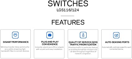 Switch Linksys Metalico 24 Puertos Gigabit No Administrable (Lgs124)