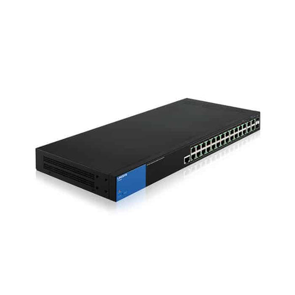 Switch Linksys Metalico, Rack, Capa 2, 3, 28 Puertos Poe Gigabit, Sfp, Lgs528p