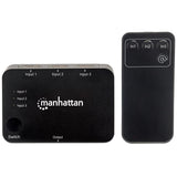 Switch Manhattan 4k 3 Puertos Hdmi Control Remoto Y Cable Infra 207522