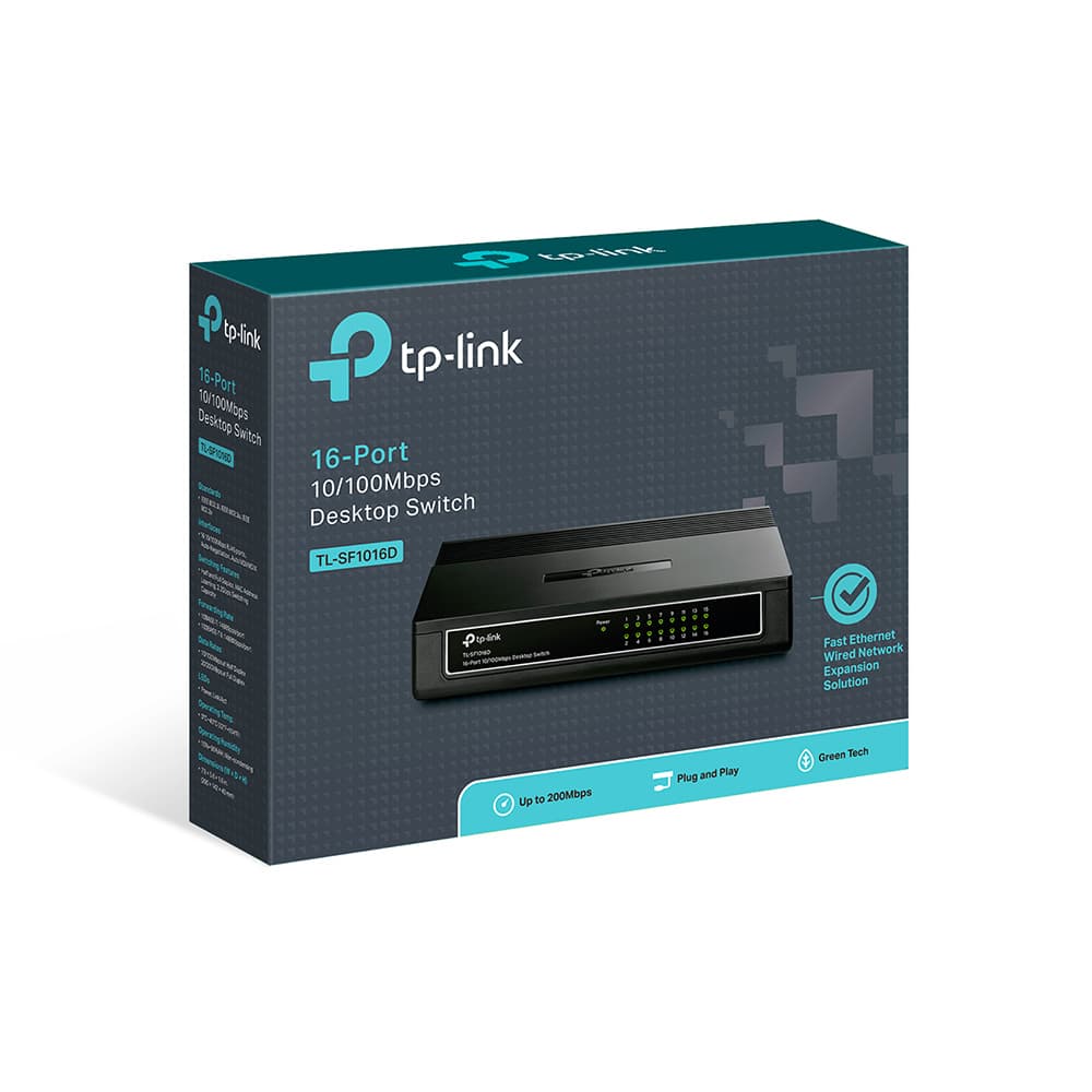 Switch No Administrable De 16 Puertos 10, 100 Mbps Para Escritorio - Tl-Sf1016d