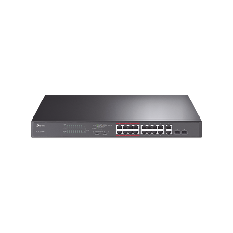 Switch No Administrable Poe De 16-Port 10, 100mbps + 2-Puertos Gb, Tl-Sl1218mp