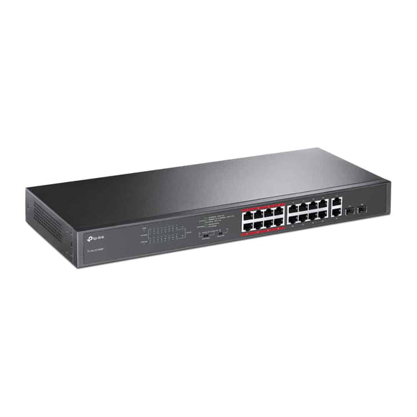 Switch No Administrable Poe De 16-Port 10, 100mbps + 2-Puertos Gb, Tl-Sl1218mp