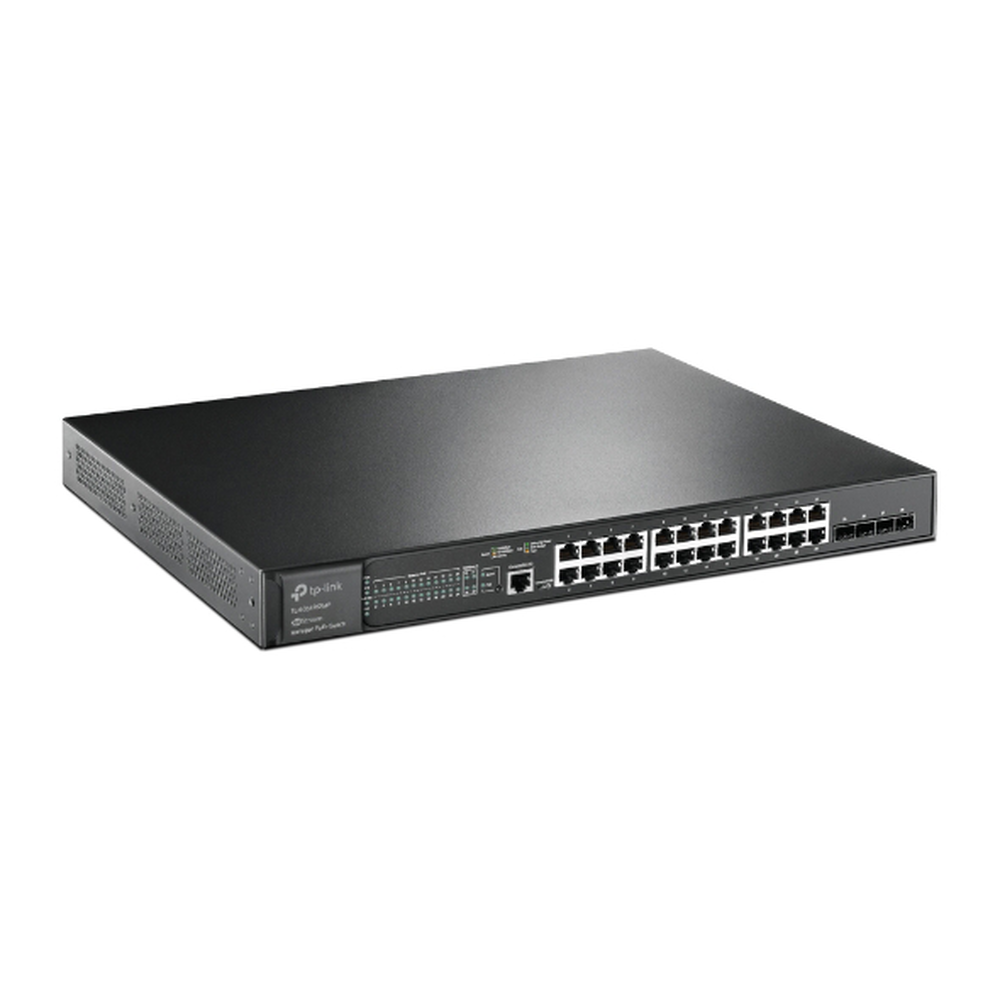 Switch Poe+ Jetstream Sdn Administrable 24 Puertos 10, 100, 1000 Mbps + 4 Puertos Sfp+, 24 Puertos Poe+, 384w, Administración Centralizada Omada Sdn - Tl-Sg3428xmp